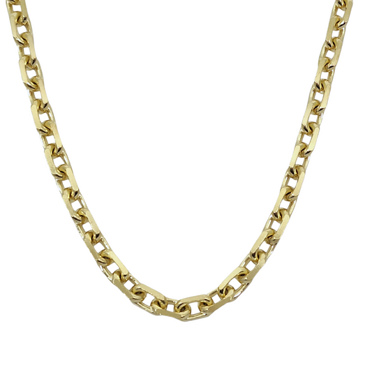 9ct Yellow Gold Square Link Trace Chain 28"