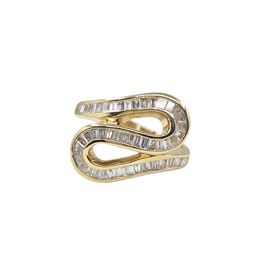 18ct Yellow Gold Diamond Fancy Bnad Ring