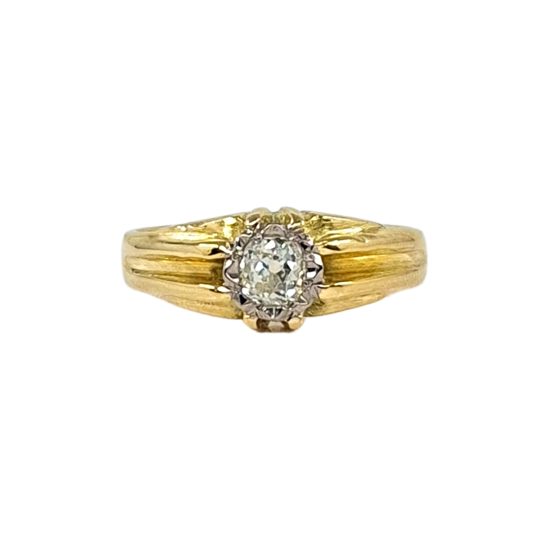 18ct Yellow Gold Diamond Gypsy Ring