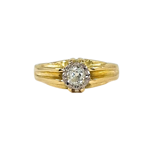 18ct Yellow Gold Diamond Gypsy Ring