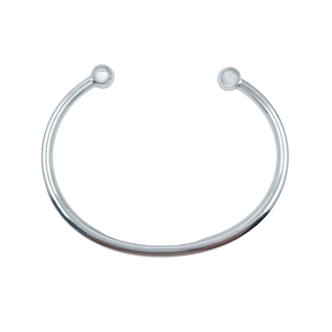 Silver Gents Solid Torque Bangle