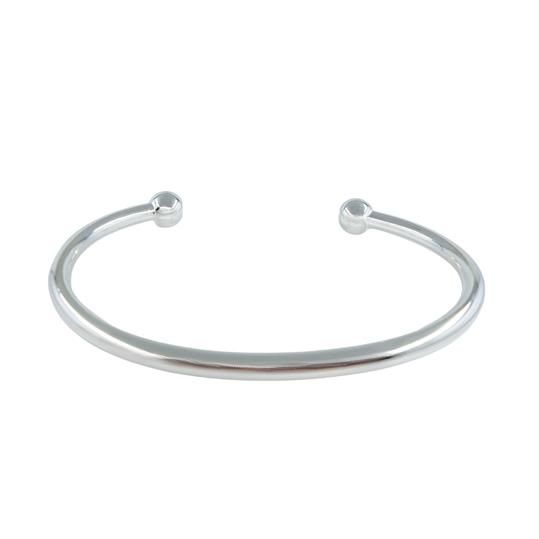 Silver Gents Solid Torque Bangle