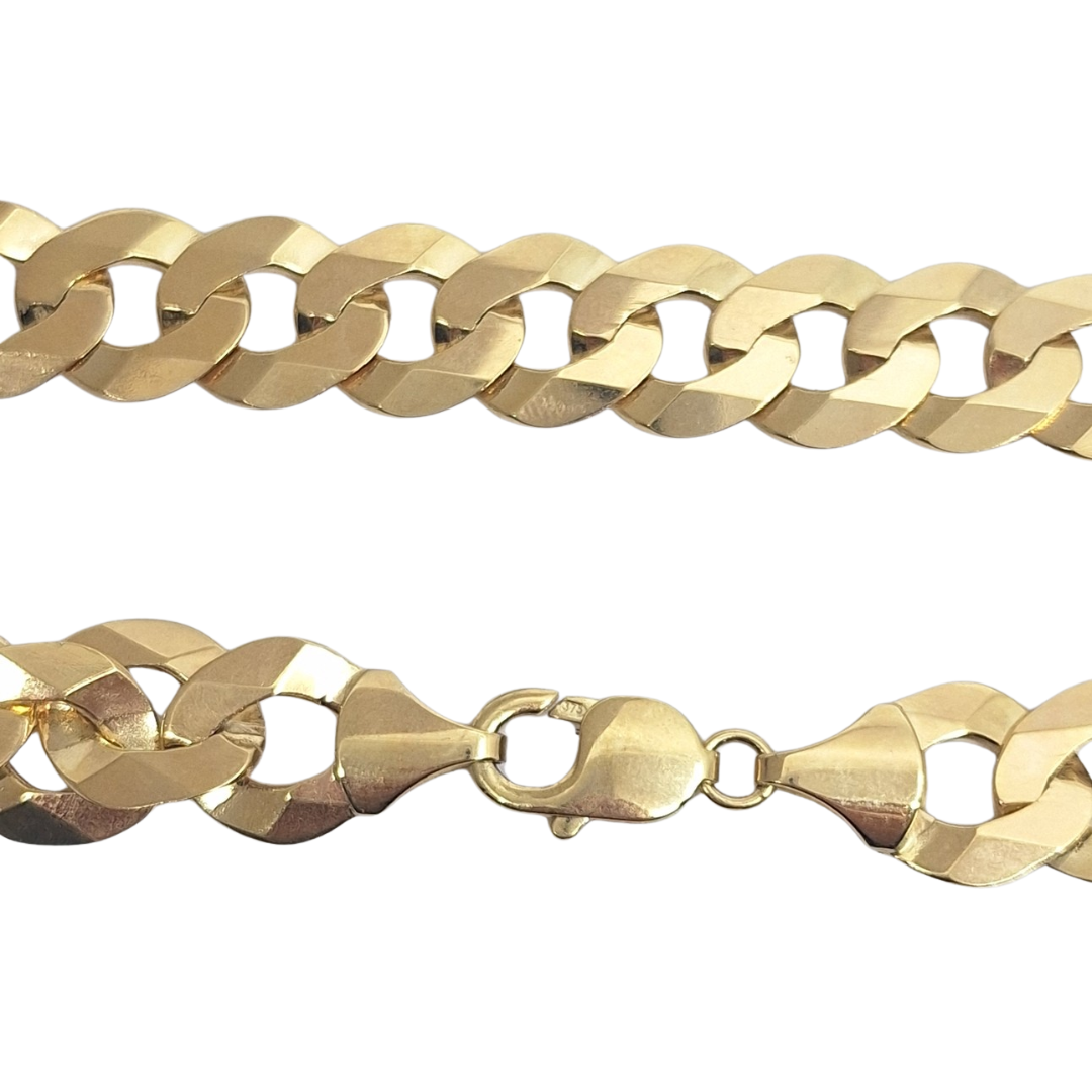 9ct Yellow Gold Curb Bracelet 9.5"