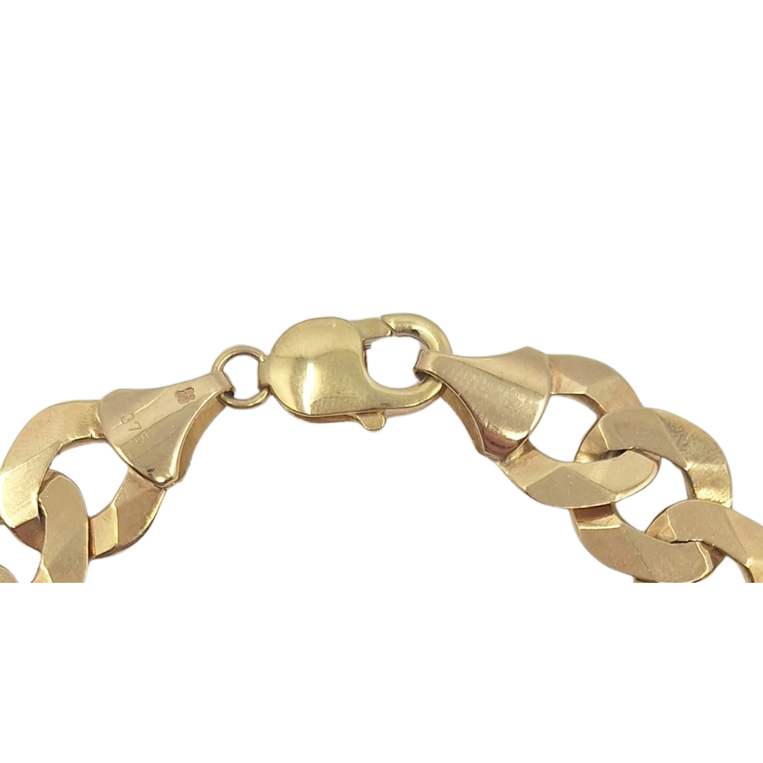 9ct Yellow Gold Curb Bracelet 9.5"