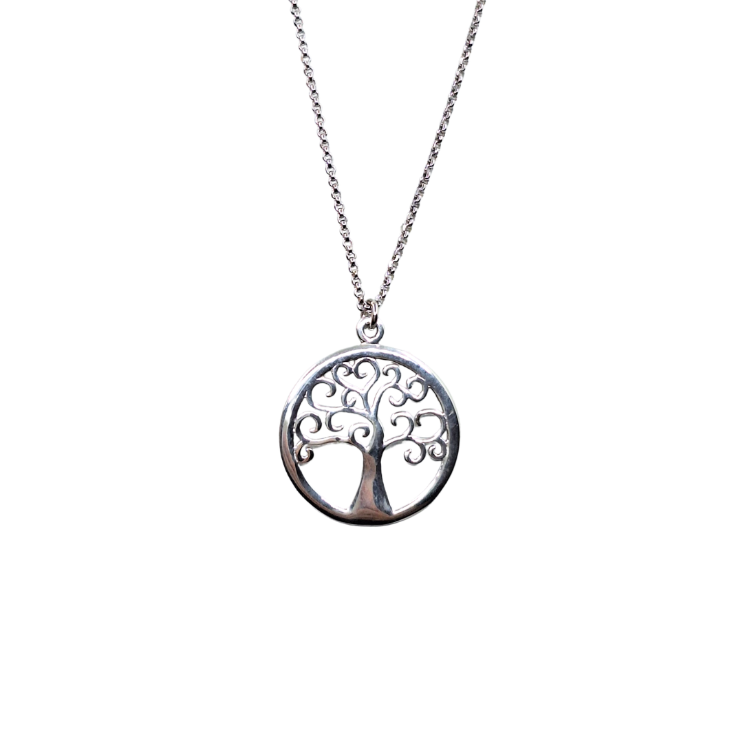 Silver Tree Of Life Necklace 16"