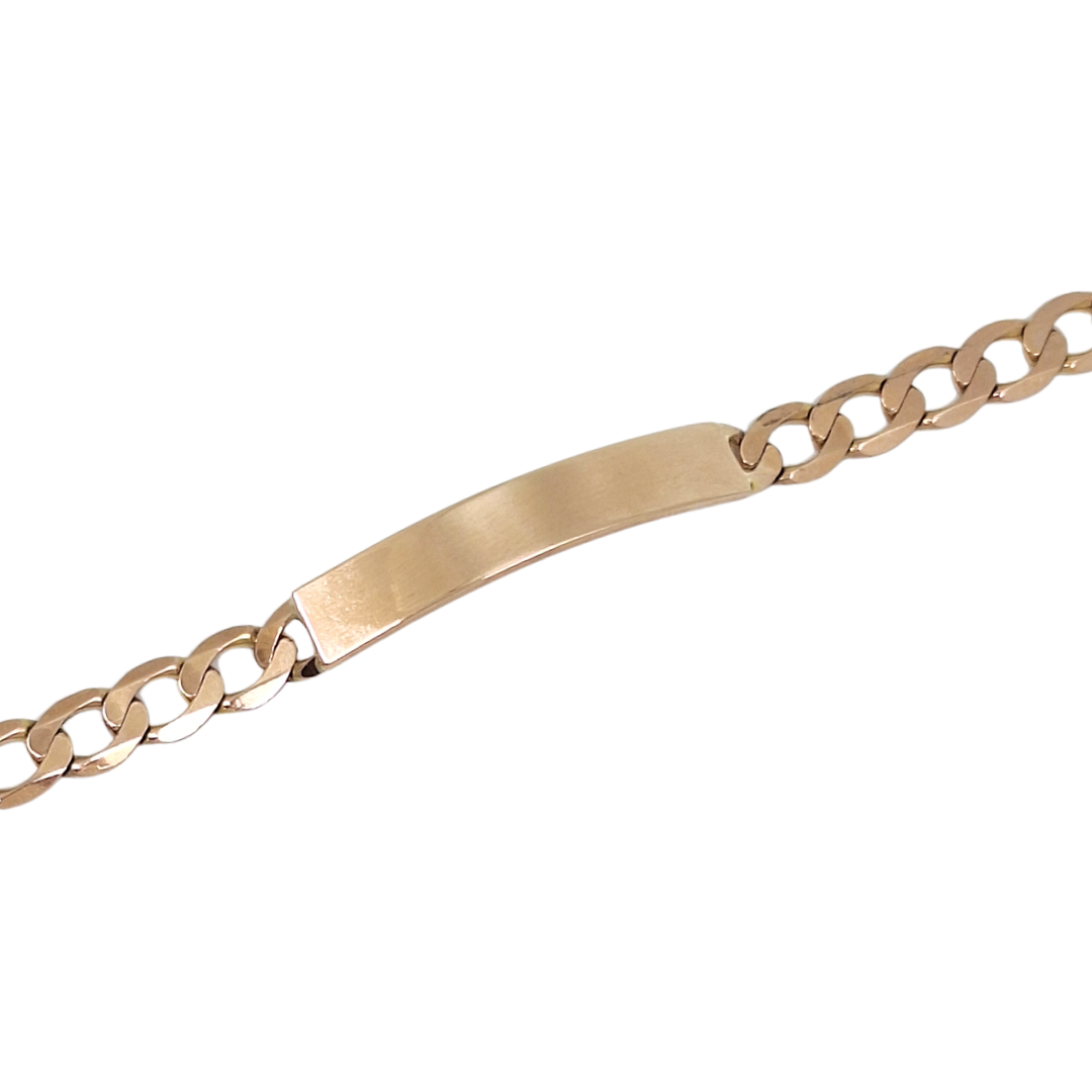 9ct Yellow Gold Identity Bracelet 8"
