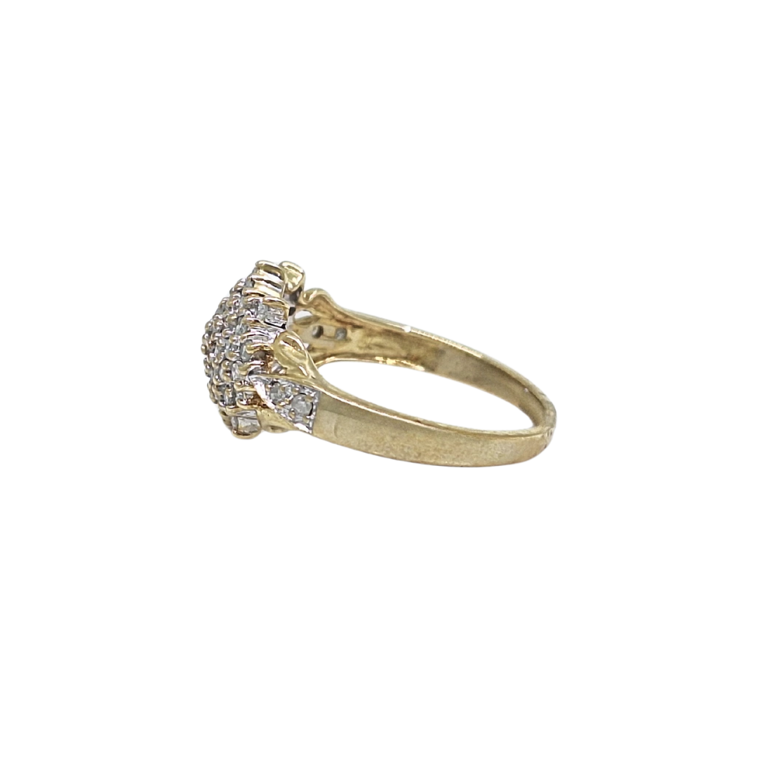 9ct Yellow Gold Diamond Cluster Ring 0.50ct