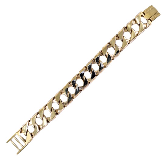 9ct Yellow Gold Cast Curb Bracelet 8.5"