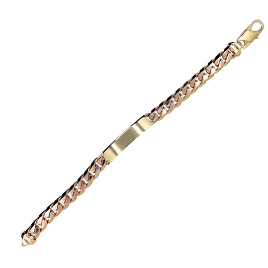 9ct Yellow Gold Gents Identity Bracelet 8.5"