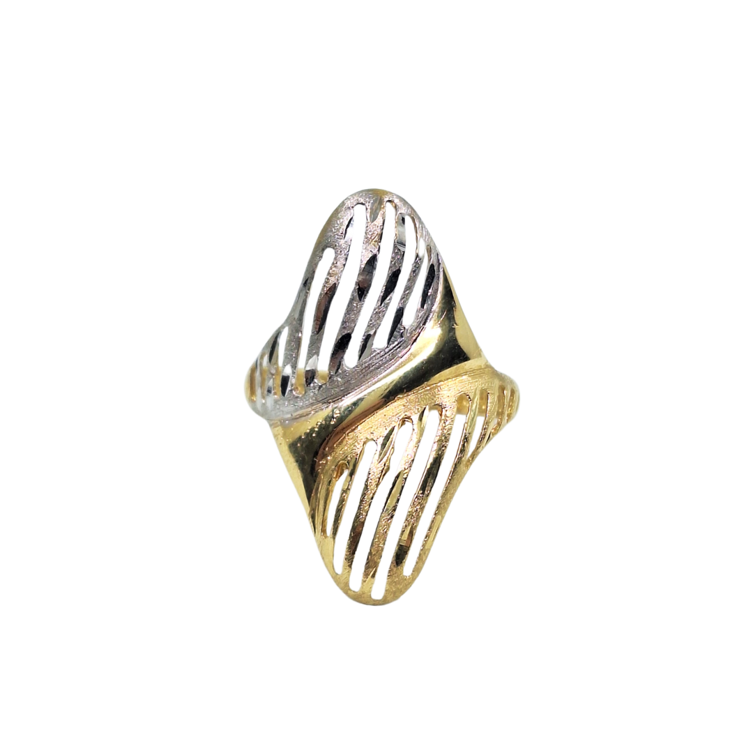 14ct Yellow & White Gold Crossover Ring