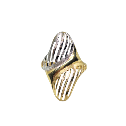 14ct Yellow & White Gold Crossover Ring