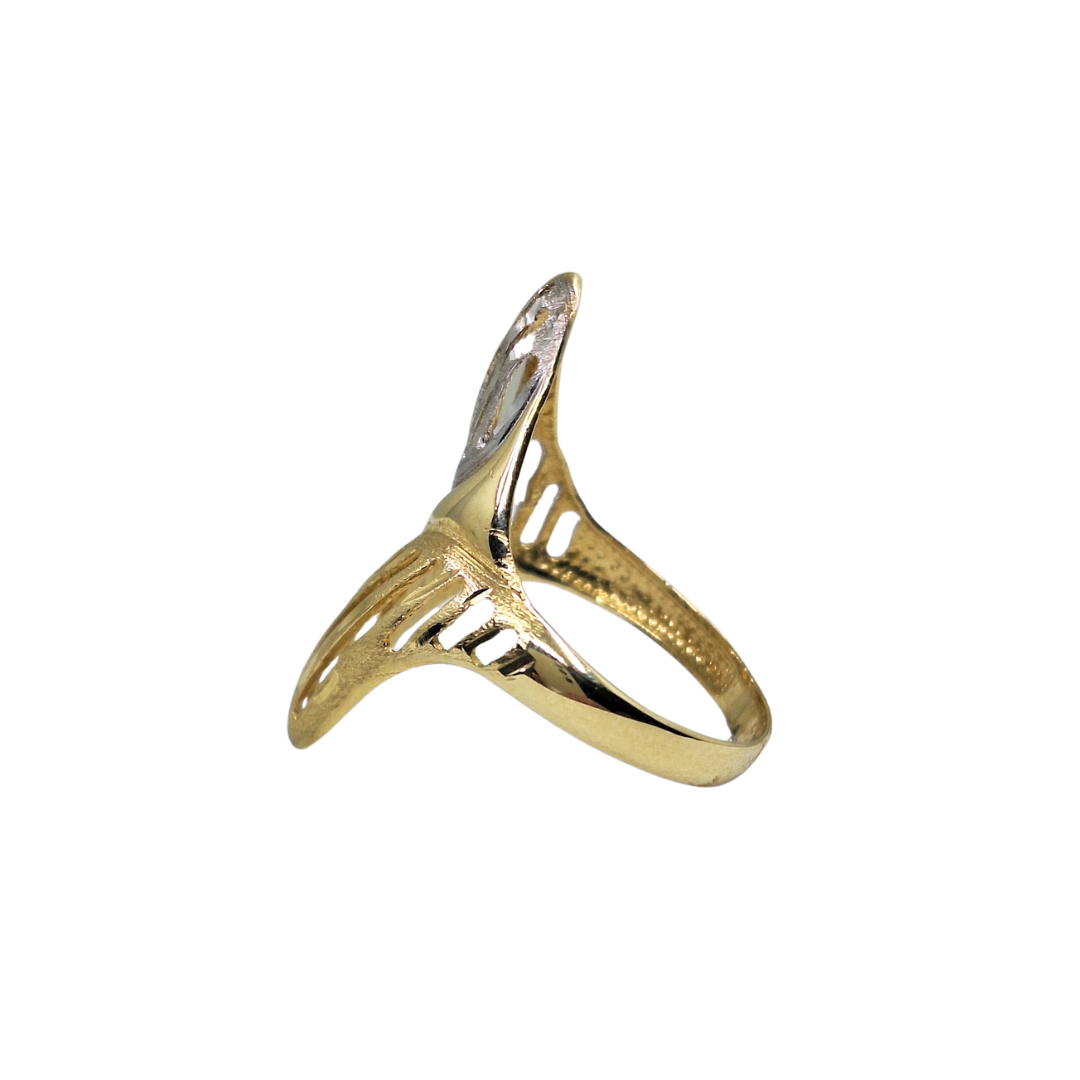 14ct Yellow & White Gold Crossover Ring