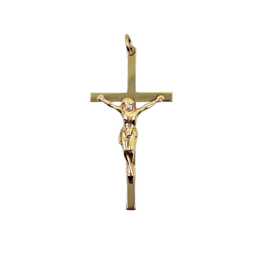 9ct Yellow Gold Crucifix Cross Pendant