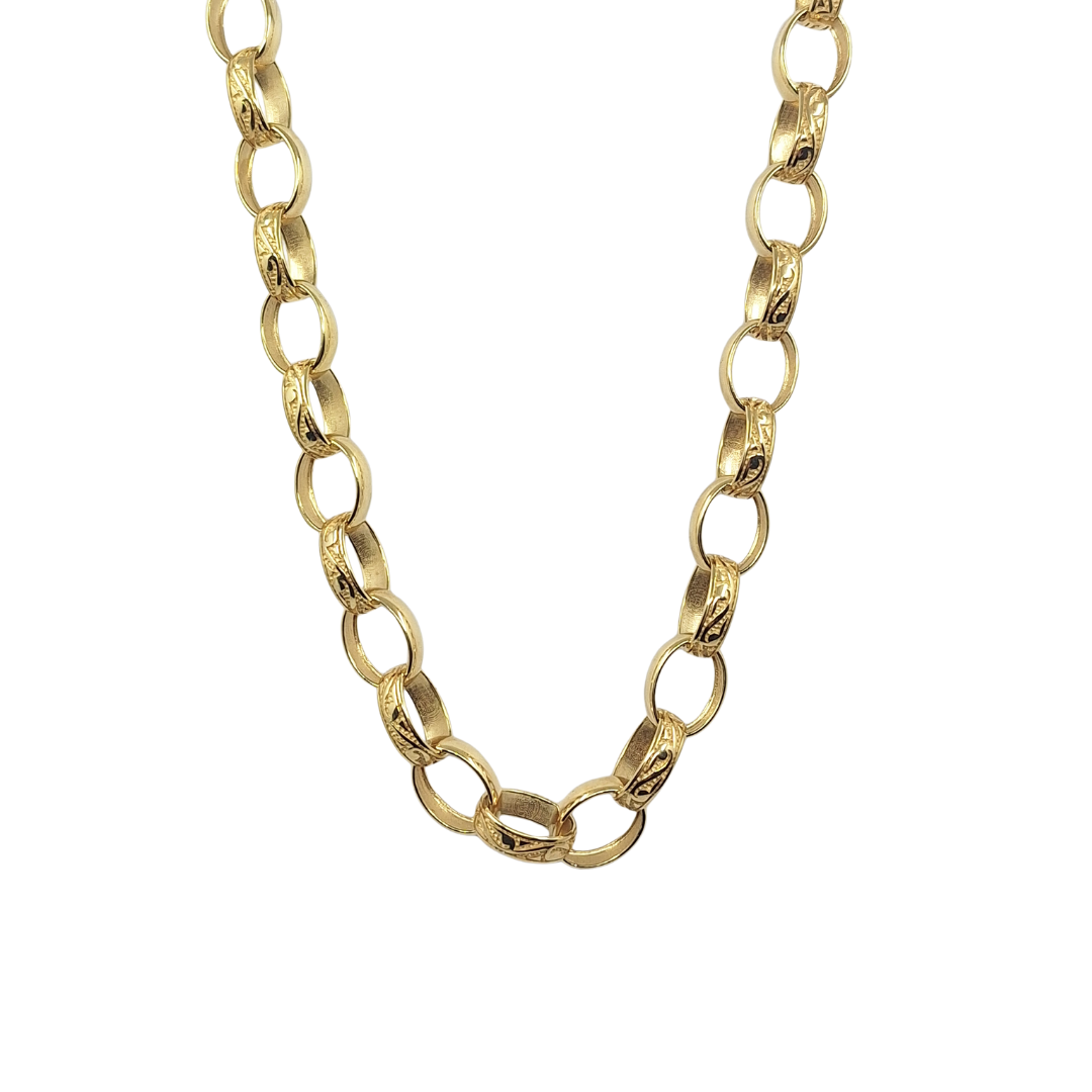 9ct Yellow Gold Oval Belcher Chain 24"