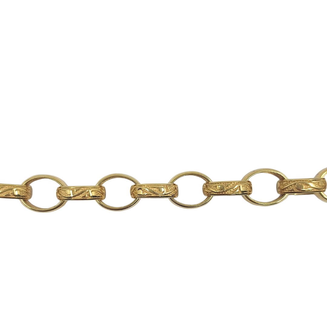 9ct Yellow Gold Oval Belcher Bracelet 9"