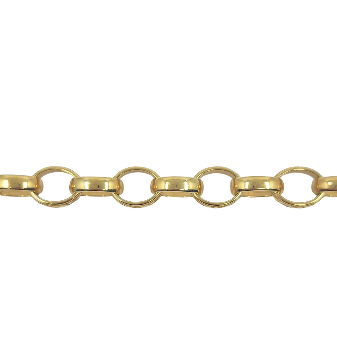 9ct Yellow Gold Oval Belcher Bracelet 9"