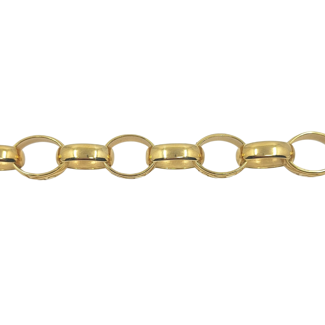 9ct Yellow Gold Oval Belcher Bracelet 9"