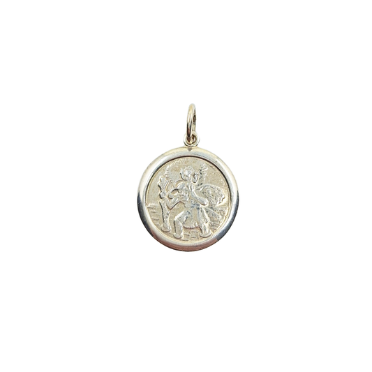 Silver Double Sided St Christopher Pendant