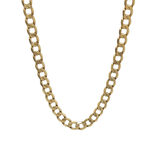 9ct Yellow Gold Curb Chain 25.5"
