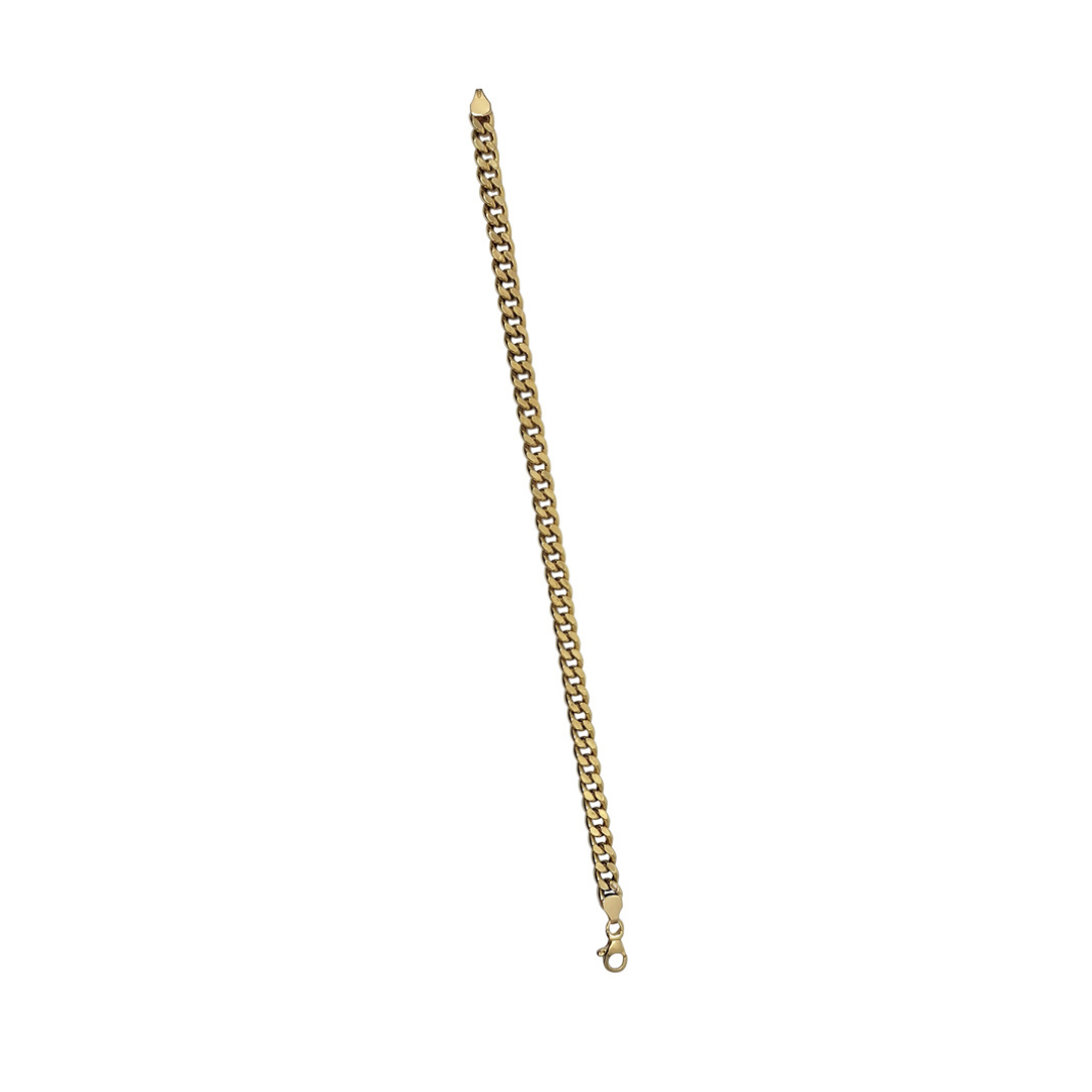 18ct Yellow Gold Hollow Curb Bracelet 8.75"