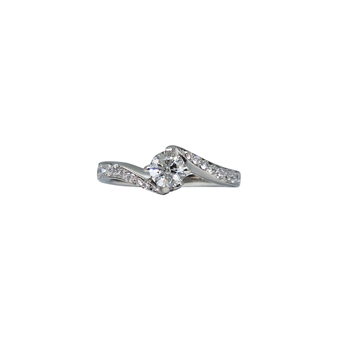 18ct White Gold Tolkowsky Diamond Twist Solitaire Ring
