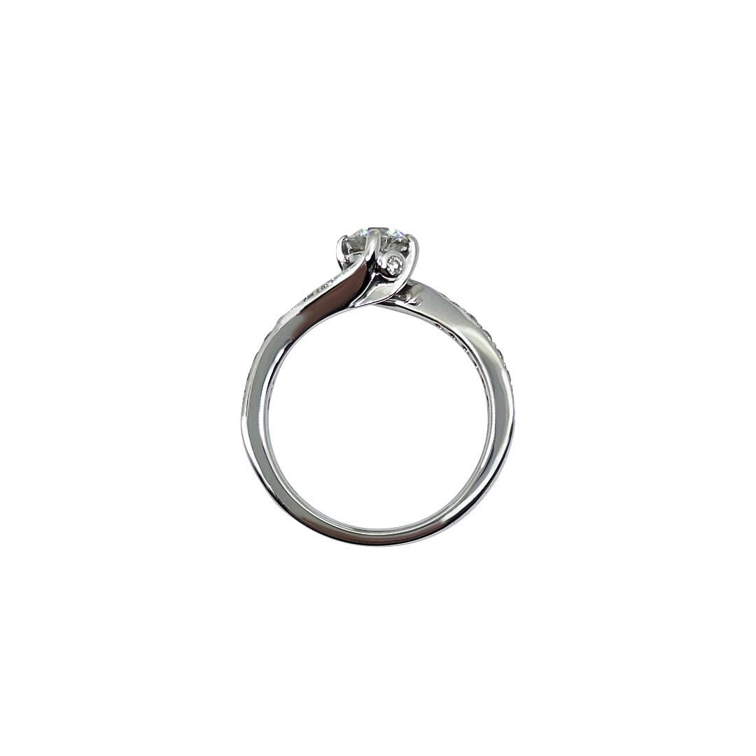 18ct White Gold Tolkowsky Diamond Twist Solitaire Ring