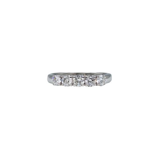18ct White Gold Five Stone Diamond Eternity Ring