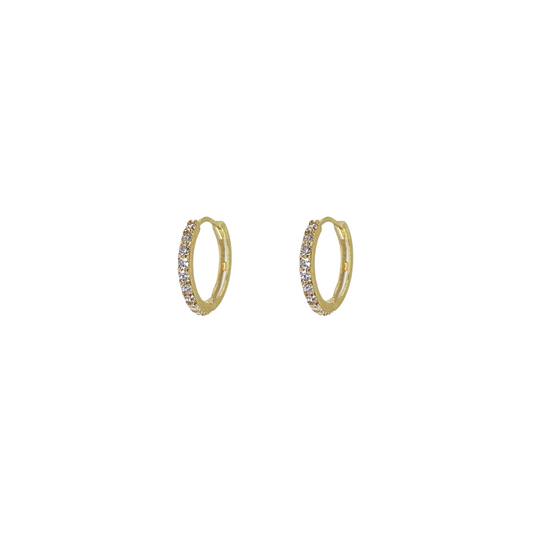 9ct Yellow Gold Cubic Zirconia Huggie Hoops