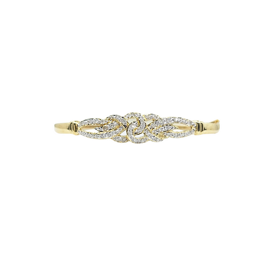9ct Yellow Gold Diamond Bangle 25pt