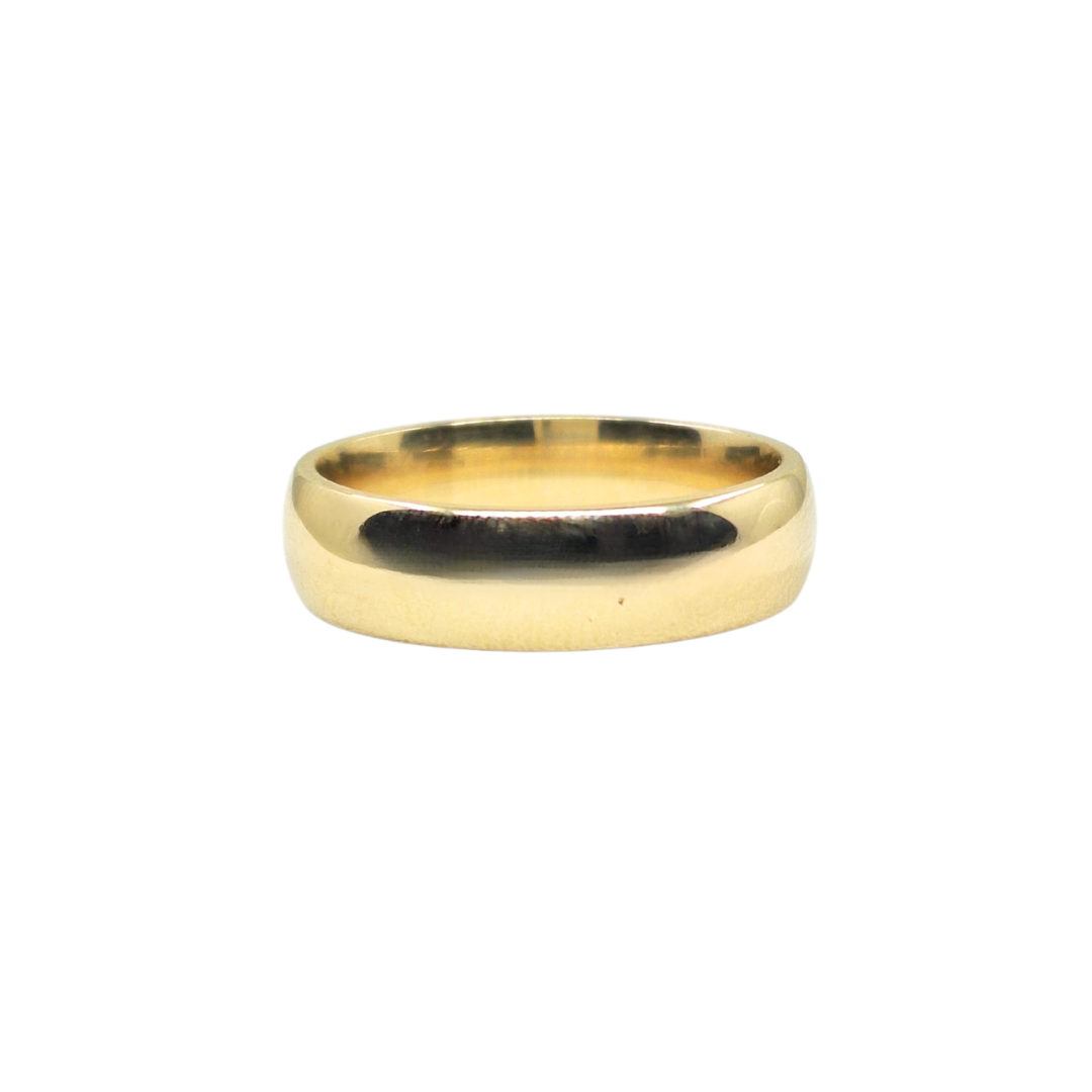 9ct Yellow Gold Court Shape Wedding Band 6mm