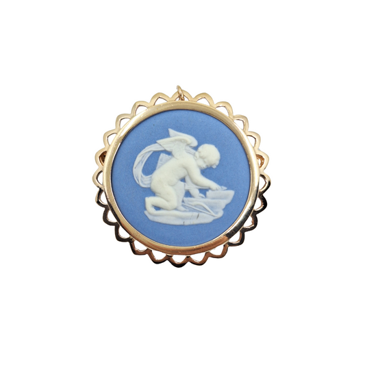 9ct Yellow Gold Wedgewood Brooch