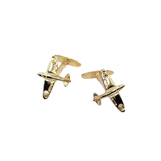 9ct Yellow Gold Spitfire Aeroplane Cufflinks