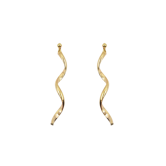 9ct Yellow Gold Twist Drop Earrings