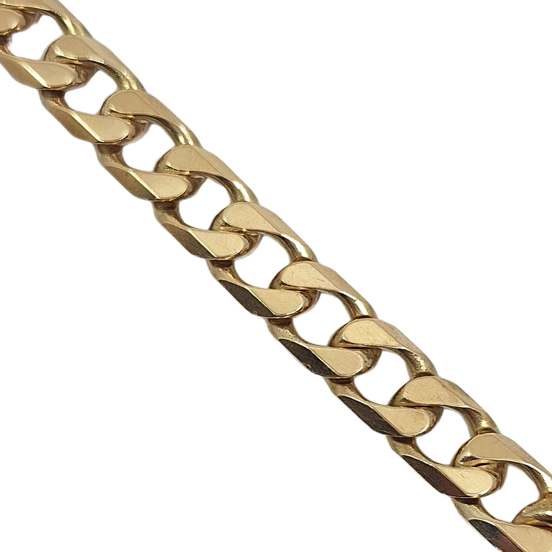 9ct Yellow Gold Curb Bracelet 8"