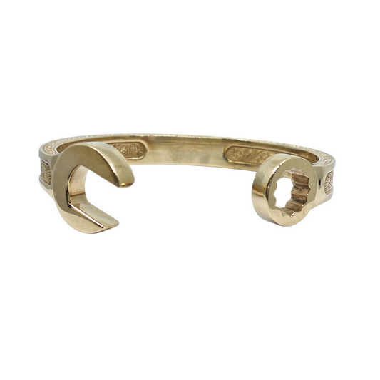9ct Yellow Gold Heavy Solid Spanner Bangle