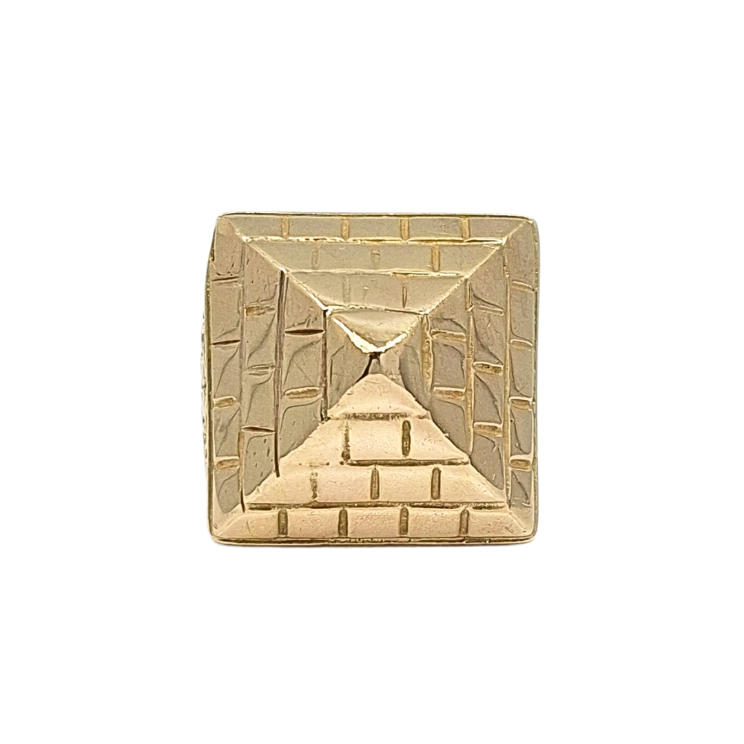 9ct Yellow Gold Large Solid Pyramid Ring