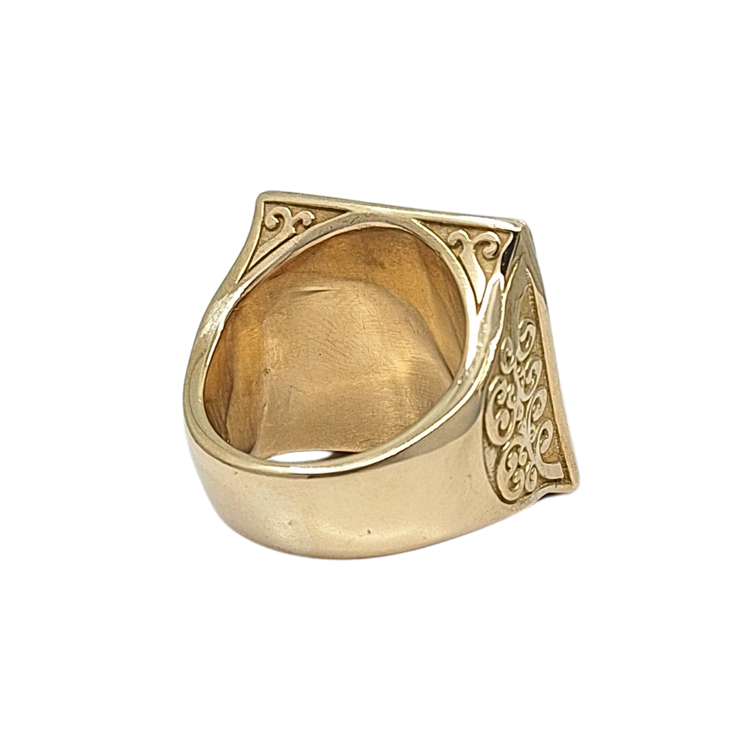 9ct Yellow Gold Large Solid Pyramid Ring