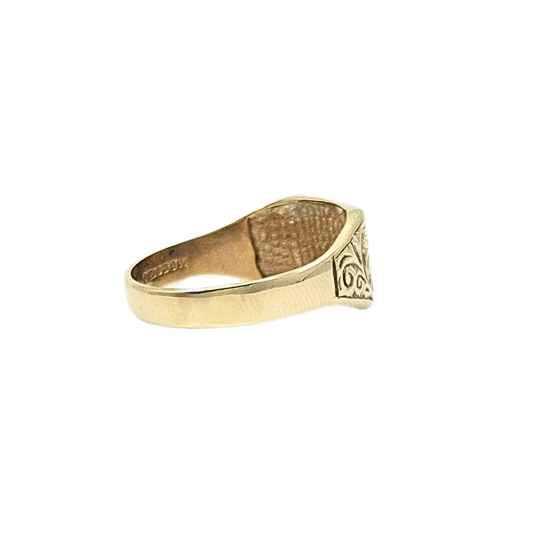 9ct Yellow Gold Diamond Set Signet Ring