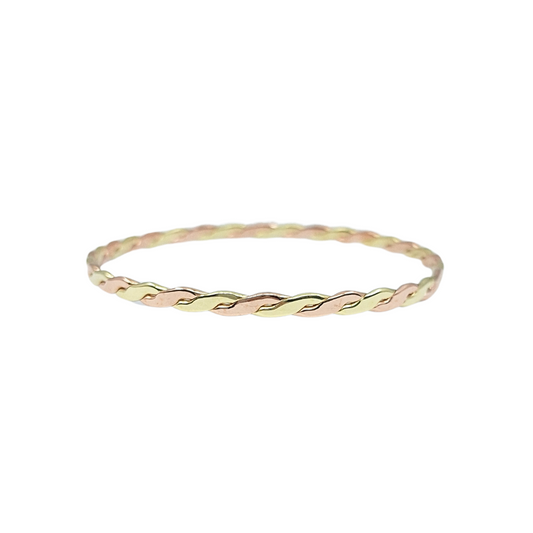 9ct Yellow & Rose Gold Twisted Slave Bangle