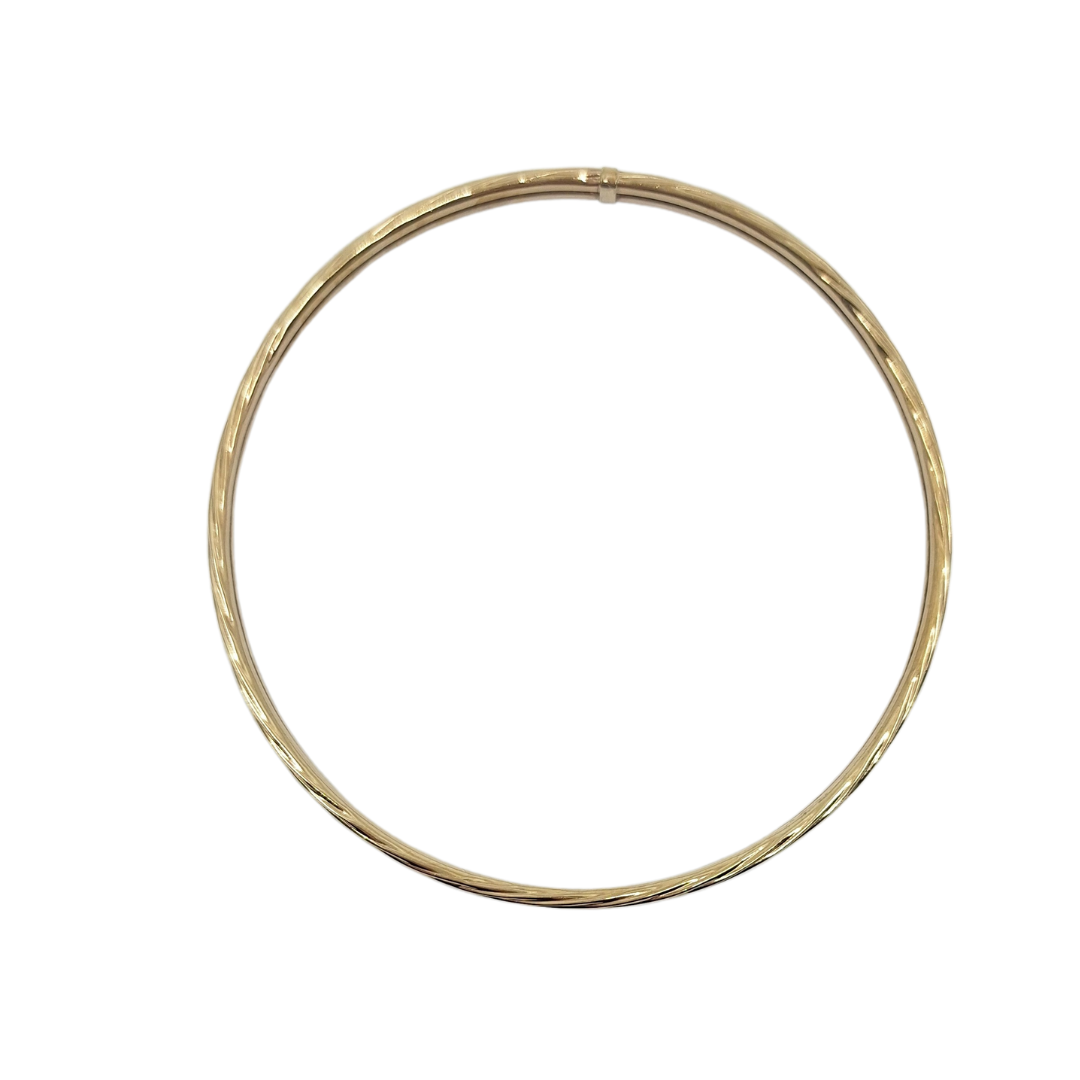 9ct Yellow Gold Twist Slave Bangle