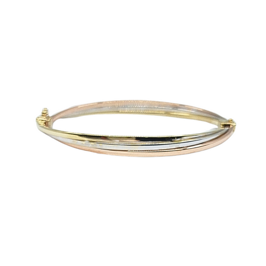 14ct 3 Colour Gold Russian Style Bangle