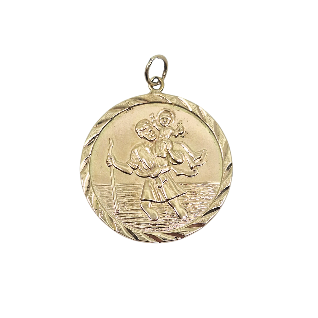 9ct Yellow Gold St Christopher Pendant