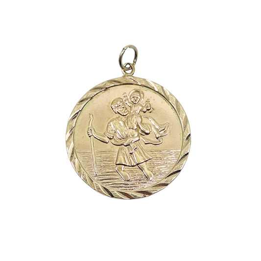 9ct Yellow Gold St Christopher Pendant