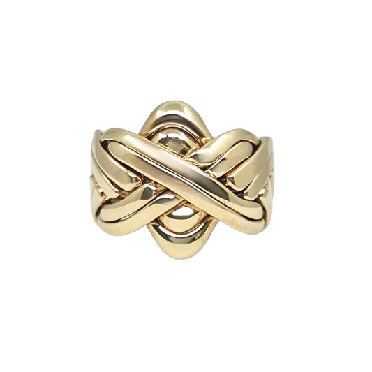 9ct Yellow Gold 8 Piece Puzzle Ring