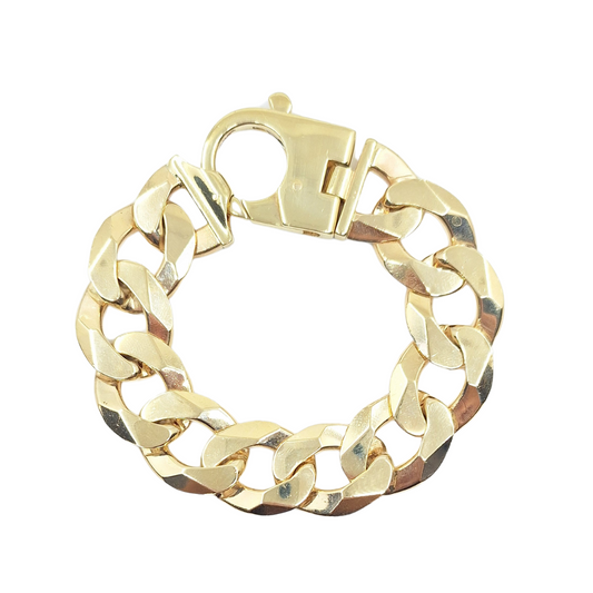 9ct Yellow Gold Heavy Curb Bracelet 8.75"