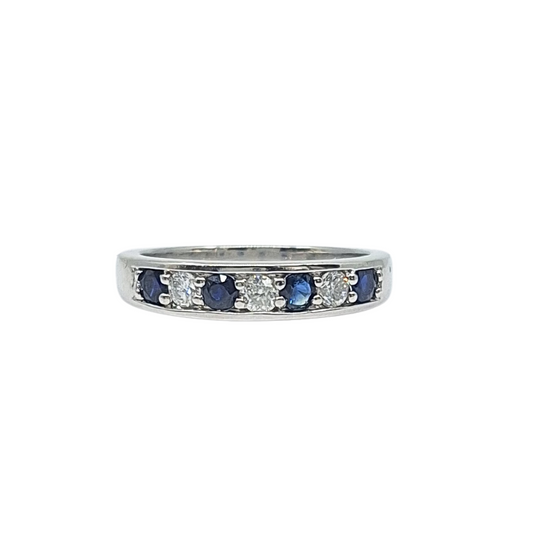 18ct White Gold Sapphire & Diamond Eternity Ring