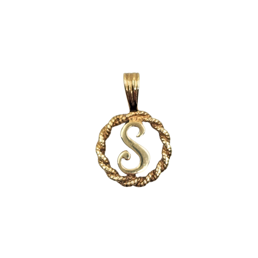 9ct Yellow Gold S Initial Pendant