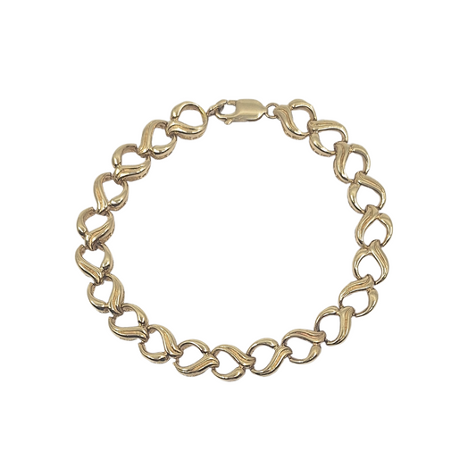 9ct Yellow Gold Fancy Link Bracelet 8"