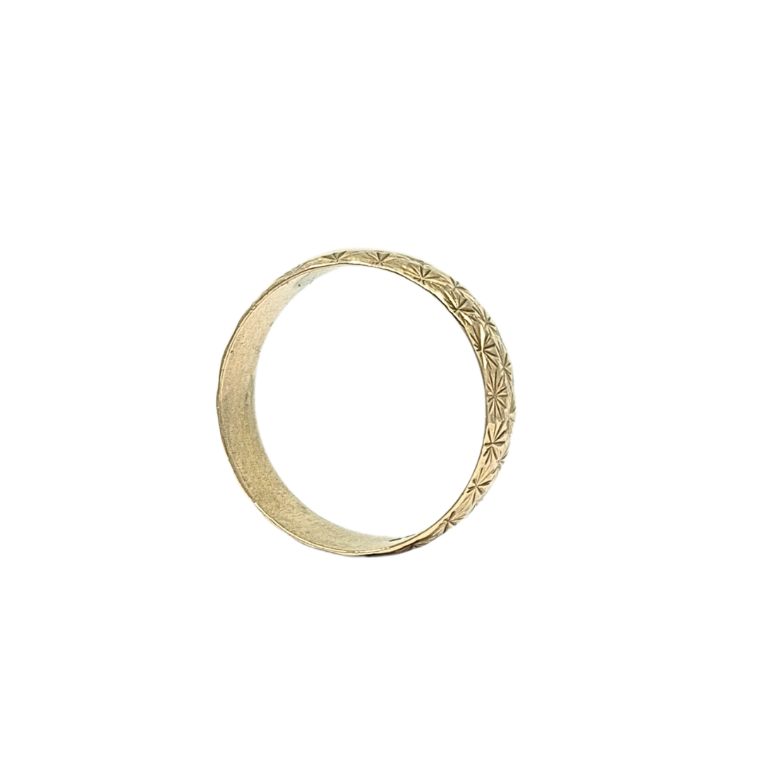 9ct Yellow Gold Patterned Wedding Band 7mm