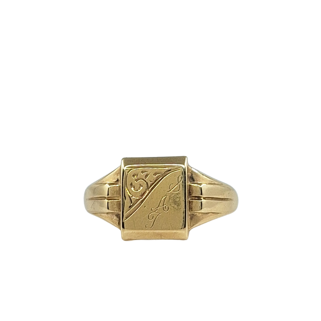 9ct Yellow Gold Square Signet Ring